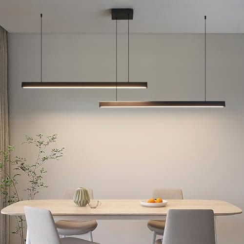 Image of Mikeru Modern Kitchen Island Pendant Lighting, 180cm Hanging Pendant Light Dimmable 10% to 100% Pool Table Lights Put Together Ceiling Lights 3000K/4500K/6500K Linear Chandelier for Living Room