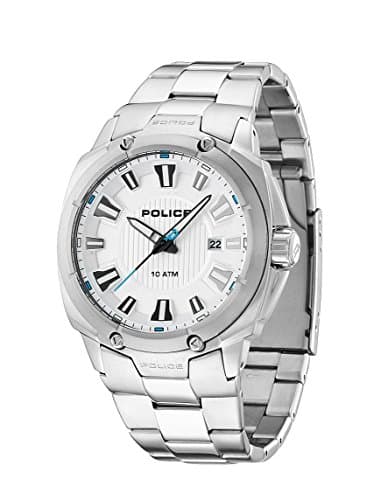 Image of Police Mission Men's Quartz Watch with Silver Dial Analogue Display and Silver Stainless Steel Bracelet 13892JS/04M