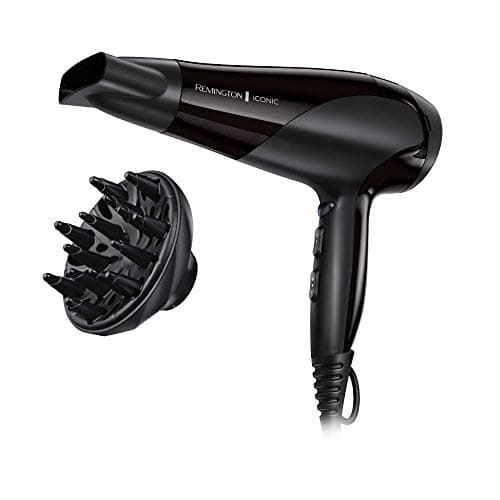 Image of Remington Hair Dryer Ionic Dry (2200 Watt, Powerful, Ionic Technology for A Lint Free Result, Diffuser, Coolshot) Hair Dryer D3198 [Amazon Exclusive]