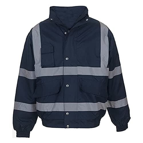 Image of Yoko Mens Hi-Vis Bomber Jacket (2XL) (Navy Blue)