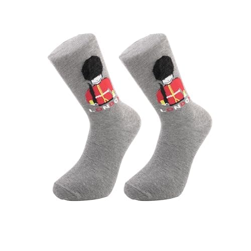 Image of The Tie Company London Guard Themed Crew Socks for Men and Women - Soft, Stylish, and Comfortable (UK, Alpha, One Size, Regular, Regular, 1, Gray London)