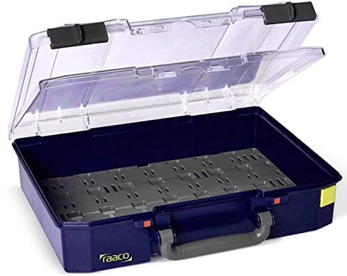 Image of raaco 142557 Compartment Box, "Carrylite-Lms 80" 4x8-0 with Sandwich Lid In Empty, Blue