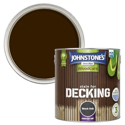 Image of Johnstone's Woodcare, Stain for Decking, Black Oak, 2.5L