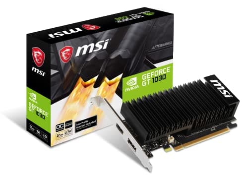 Image of MSI GeForce GT 1030 2GHD4 LP OC Gaming Graphics Card - 2GB GDDR4, 1189 MHz, PCI Express 3.0 x16, 64 bit, DP, HDMI