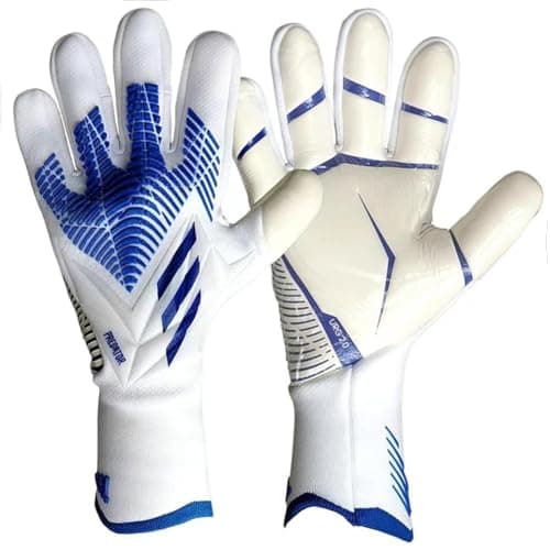 Image of flintronic Football Goalkeeper Gloves Boys Kids Children Youth, Football Goalkeeper Gloves Kids, Football Training Goalie Gloves with Non-Slip Material & Double Wrist Protection, Size 6，White