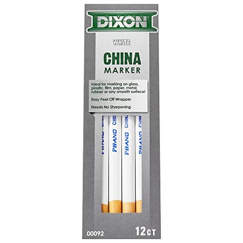 Image of Dixon Phano Peel-Off China Marker Pencils, White, 12-Count (00092)