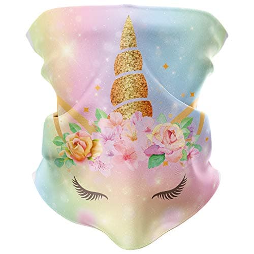 Image of Girls Balaclava Face Mask, Unicorn Gifts for Girls Pink Multifunctional Headwear Snood Scarf Neck Gaiter for men, Motorcyle Face Mask Protection Sun Dust Wind Proof Outdoor (Magical Unicorn)