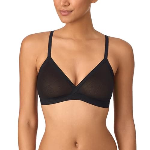 Image of DKNY Women's Sheer Stripe Bralette Bra, Black, M