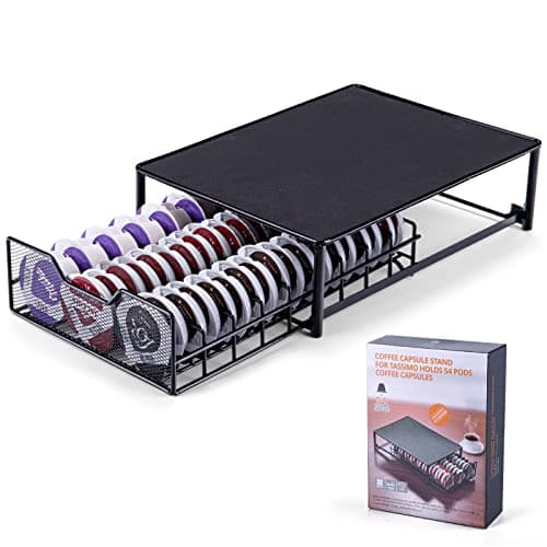 Image of Coffee Pods Storage Drawer for Tassimo Capsule 54 pcs, Tassimo Coffee Capsule Holder, Coffee Machine Stand with Drawer (not included coffee pods)
