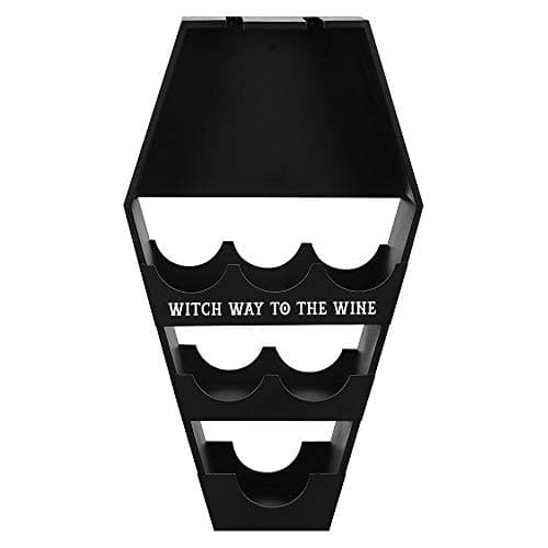 Image of Gothic/Horror/Vampire/Mystic - Coffin Wine & Glasses Shelf/Rack/Holder