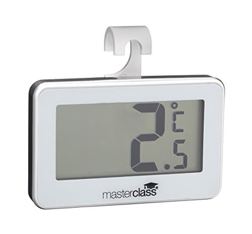 Image of MasterClass Fridge Thermometer, Digital Thermometer Wireless with Hook, Stainless Steel, -4°F to 122°F Range, Silver