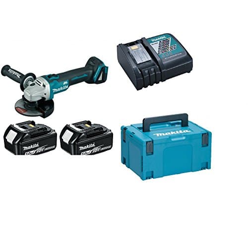 Image of Makita DGA506RTJ 18 V Li-ion LXT 125 mm Brushless Angle Grinder Complete with 2 x 5.0 Ah Li-ion Batteries and Charger in a Makpac Case