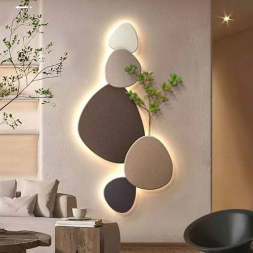 Image of 3D LED Wall Art Painting with Modern Metal Sculpture and Creative Landscape Design, Illuminated Home Decor for Living Room, Bedroom, and Hallway