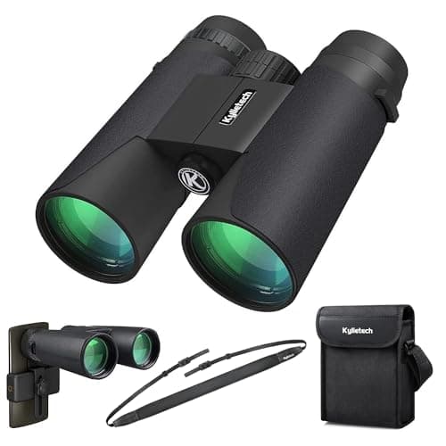 Image of Kylietech High Power 12x42 Binoculars for Adults with BAK4 Prism, FMC Lens, Fogproof & Waterproof Great for Bird Watching Travel Stargazing Hunting Concerts (Smartphone Adapter Included)