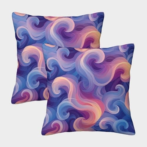 Image of KWPGMDRY 2 Pack 3D Abstract Pattern Theme Square Cushion Cover Decoration Gradient Colors Pillow Cover Suitable for Home Sofa Bedroom Living Room 45x45cm