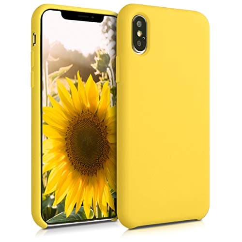 Image of kwmobile Case for Apple iPhone XS Max Case - Soft Cover - Shockproof Silicone - Wireless Charging Radiant Yellow