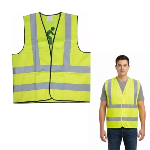 Image of High Visibility Reflective Safety Vest for Adults – Hi-Vis Yellow Lightweight Vest for Cycling, Horse Riding, Running & Outdoor Activities – Reflective Gear for Enhanced Visibility & Safety (L/XL)