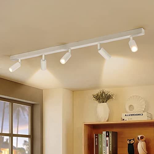 Image of Eofiti LED Ceiling Light Rotatable White 5 Way Ceiling Spotlight 3000K Warm White Adjustable Modern Ceiling Spot Including 5X 3W G9 LED Bulbs 360LM Ceiling Lighting for Kitchen Living Room Bedroom