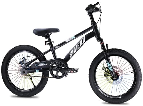 Image of SIMEIQI Kids Bike 18 Inch for Boys and Girls 5-8 Years Old Front Suspension and Dual Disk Brakes Adjustable Handlerbar & Seat with Kickstand