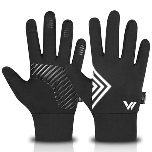 Image of WESTWOOD FOX Winter Warm Kids Gloves, Children thermal touchscreen gloves, Anti-Slip, Sports, Cycling, Running, Riding, Outdoor Gloves for Boys Girls 4-12 Years old (BLACK, L)