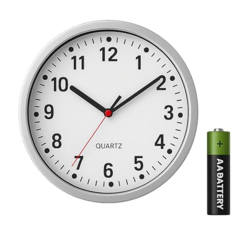 Image of BH | Wall Clock 9" Silent | Non Ticking Decorative Modern Quartz Clocks |Round Wall Clocks Battery Operated | Easy Readable Number | for Living Room Office School Bedroom Kitchen Decor - by BEST HOUSE