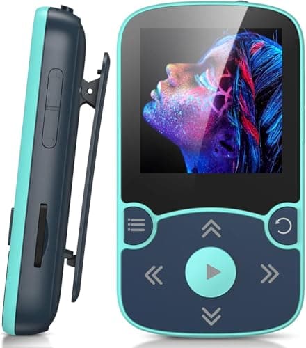 Image of AGPTEK MP3 Player Bluetooth 5.3 Sport 32GB Built-in Memory with 1.5 Inch TFT Colour Screen Mini Music Player with Clip Supports up to 128GB TF Card