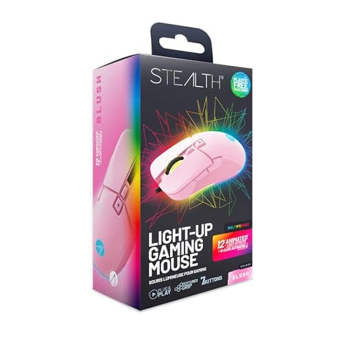 Image of STEALTH Pastel Pink LED Light-Up 7-Button Gaming Mouse - Compatible with Gaming Consoles & PC, XP-RGBPM-V1-BSH