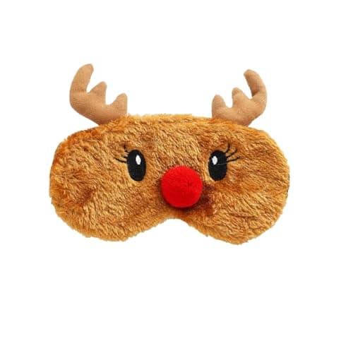 Image of NAUZE Christmas Reindeer Sleep Mask Cute Cartoon Elk Sleep Mask Funny Animal Soft Sleep Eye Cover for Adult Women Teen Girls Party Relaxation