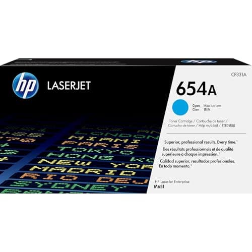 Image of HP CF331A 654A Original LaserJet Toner Cartridge, Cyan, Single Pack