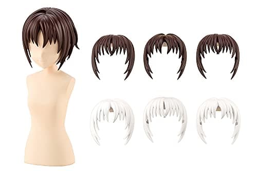 Image of Kotobukiya Sousai shojo teien After School Short Wig Type A White & Chocolate Brown Model Kit