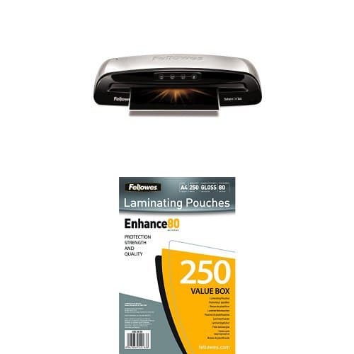 Image of Fellowes Saturn 3i A4 Instaheat Personal Laminator Bundle