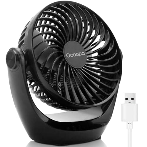 Image of OCOOPA USB Desk Table Fan with Strong Airflow & Quiet Operation, Portable Cooling Fan Speed Adjustable 360°Rotatable Head for Home Office Bedroom Table and Desktop