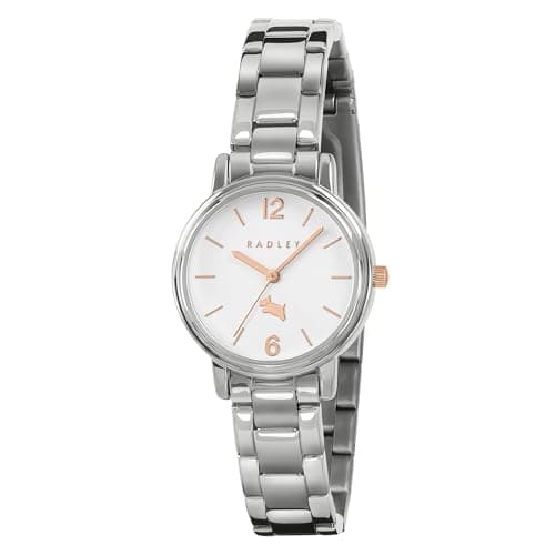 Image of RADLEY Women's Silver and Rose Gold Plated Stainless Steel Bracelet Watch RY4703A