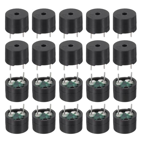 Image of sourcing map 20 Pcs Passive Buzzer DC 1.5-5V 12x8.5mm Electric Tone Buzzer Alarm Piezo Beep Sounder Continuous Sound Beep for Physics Circuits Alarm Safety Development Boards House Shop