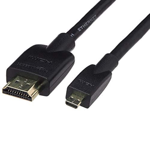 Image of Amazon Basics Micro HDMI to HDMI Display Cable, 18Gbps High-Speed, 4K@60Hz, 2160p, 48-Bit Color, Ethernet Ready, 6 Foot, Black
