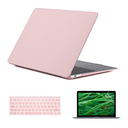 Image of Se7enline Compatible with 12 inch MacBook Case 2015/2016/2017/2018/2019 Laptop Hard Shell Cover Case for MacBook 12-Inch Model A1534 with Retina Display, Keyboard Cover, Screen Protector, Rose quartz