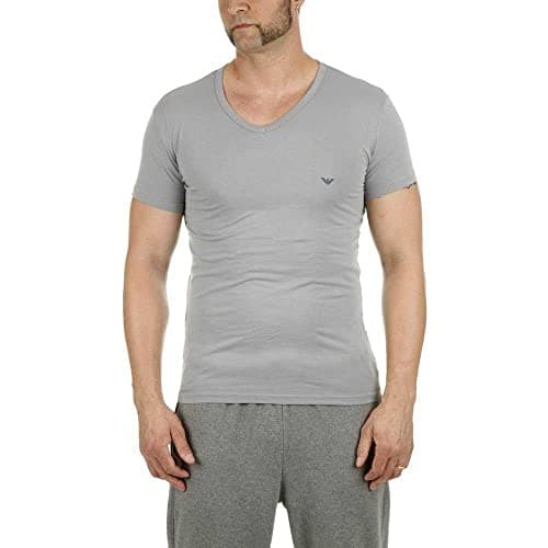 Image of Emporio Armani Men's 111512cc717 Short Sleeve T-Shirt,Pack of 2,Multicoloured - Mehrfarbig (GRIGIO/MARINE 13742),X-Large
