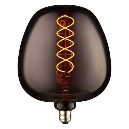 Image of National Lighting Onyx Smoked Filament Bulb - E27 LED 4W Warm White Light Bulb – IP20 Rated, Glass Grey Decorative Lighting Accessory for Indoor Use – Non-Dimmable LED Light Glass & Steel Construction