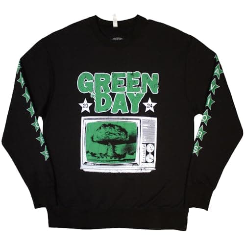 Image of Rock Off officially licensed products Green Day TV Explosion Band Logo Sweatshirt, Black, XL