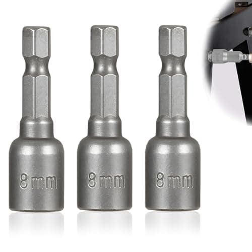 Image of 3 Pack Magnetic Hexagon Socket, Setter Driver Drill Bit, 1/4" Quick-Change Hex Magnetic, 8mm Magnetic Nut Setter Driver Drill Bit, Used to Electric Screwdriver Handle Tools, 42mm Length