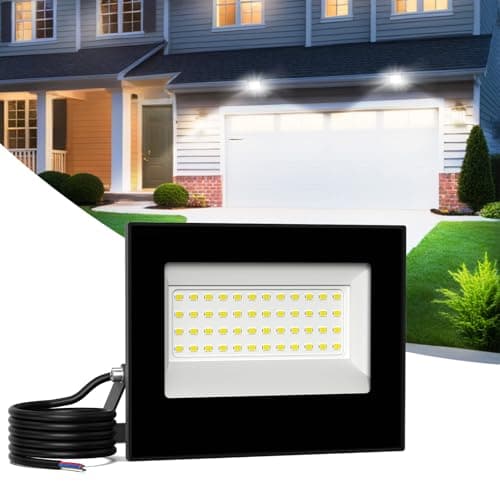 Image of Probapro 50W LED Floodlight Outdoor - 5000LM Super Bright Security Light with 180° Adjustable Bracket & IP66 Waterproof Rating | Durable Outdoor Lighting for Gardens, Garages, Yards