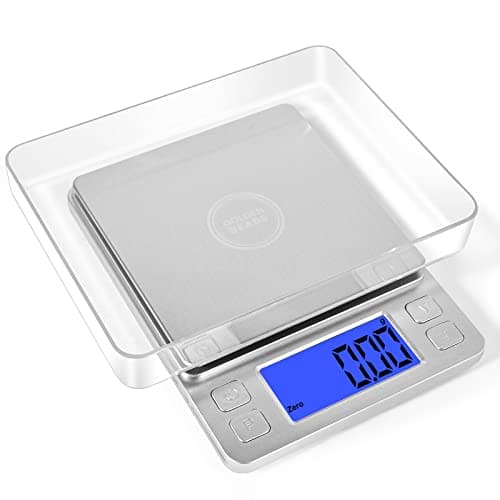 Image of Digital scale 0.1g to 1000g High-precision Weighing kitchen Scale with back-lit LCD display multifunction food scales with tray tare and pcs feature mini kitchen scale