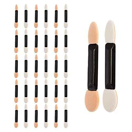 Image of 30pcs Dual Sided Oval Sponge Eyeshadow Applicator Brush, Disposable Eye Makeup Applicators for Eyeliner