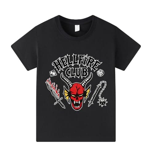 Image of NAISISI Kidz Boys Girls Short Sleeved Children's T-Shirt Casual T-Shirt 2-13 Years Old (Black-160cm)