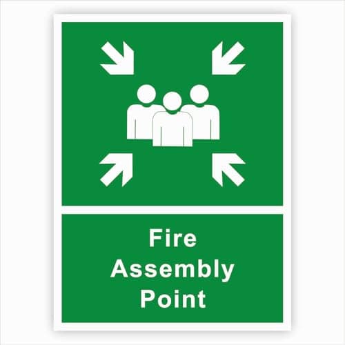 Image of Fire Assembly Point Sign 1mm Rigid Plastic Pack of 1 Durable Assembly Point Sign Weatherproof Fire Safety Signs 300mm x 400mm Outdoor Safety Compliance