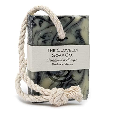 Image of Clovelly Soap Co Natural Handmade Soap on a rope Bar (Patchouli & Orange, 100g) For all skin types.
