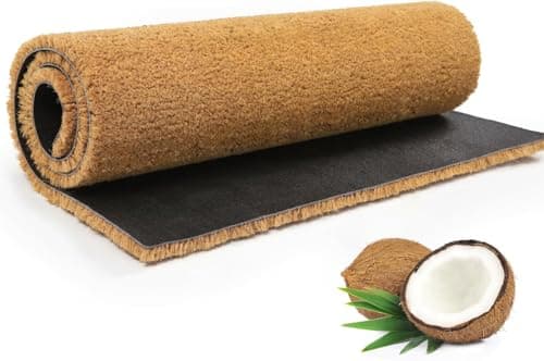 Image of BLADO Coir Matting Natural Coir Entrance Door Mat Indoor Outdoor - Non-Slip Heavy Duty Door mat with thick Coir Bristle & Rubber Back (Brown, 45 x 75 cm)