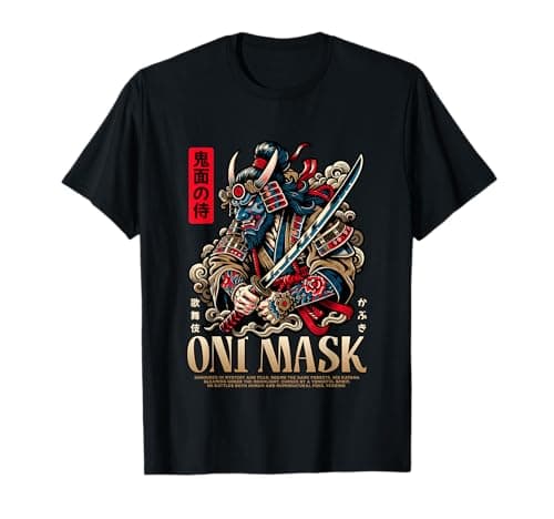Image of Oni Mask - Japan Japanese Sword Fighter T-Shirt