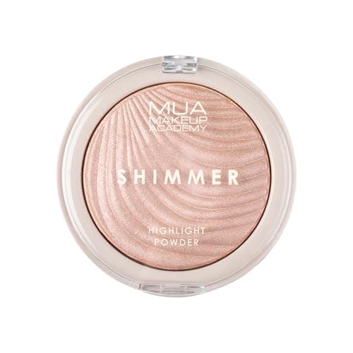 Image of MUA Makeup Academy Shimmer Highlighter Powder, Pink Shimmer - Highly Pigmented Glow Finish, 8 g