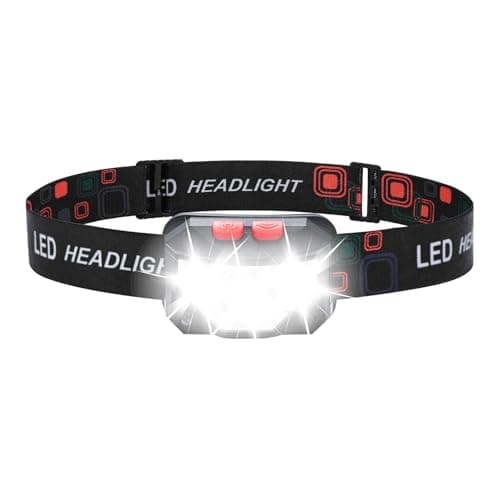 Image of GRIFEMA Rechargeable LED Head Torch, 8 Light Modes with Motion Sensor, IPX45 Waterproof, 1200mAh Battery, Adjustable Angle, Lightweight Headlamp for Running, Hiking, Camping, Fishing etc.